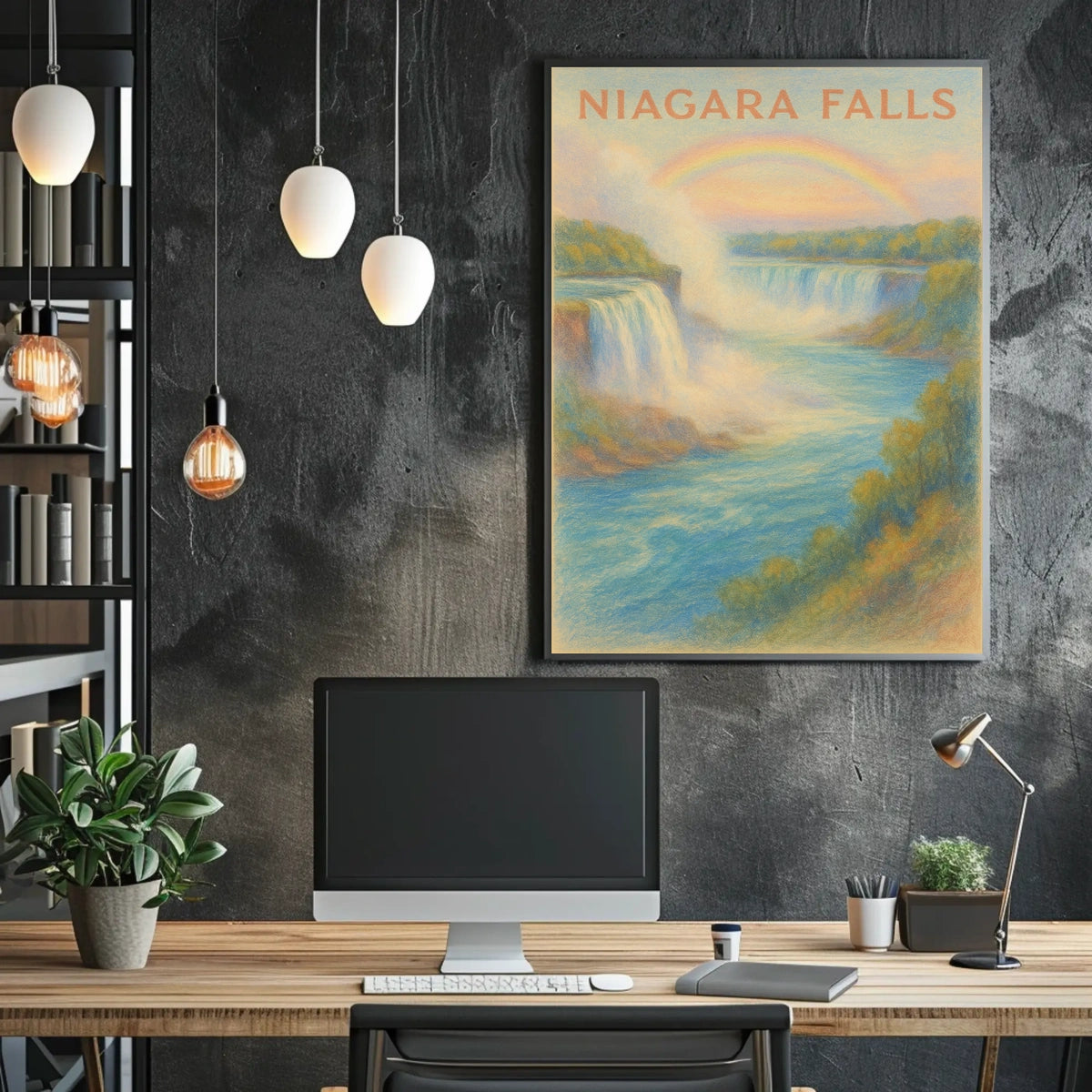 Niagara Falls Scenic Splendor Impressionist Travel Poster