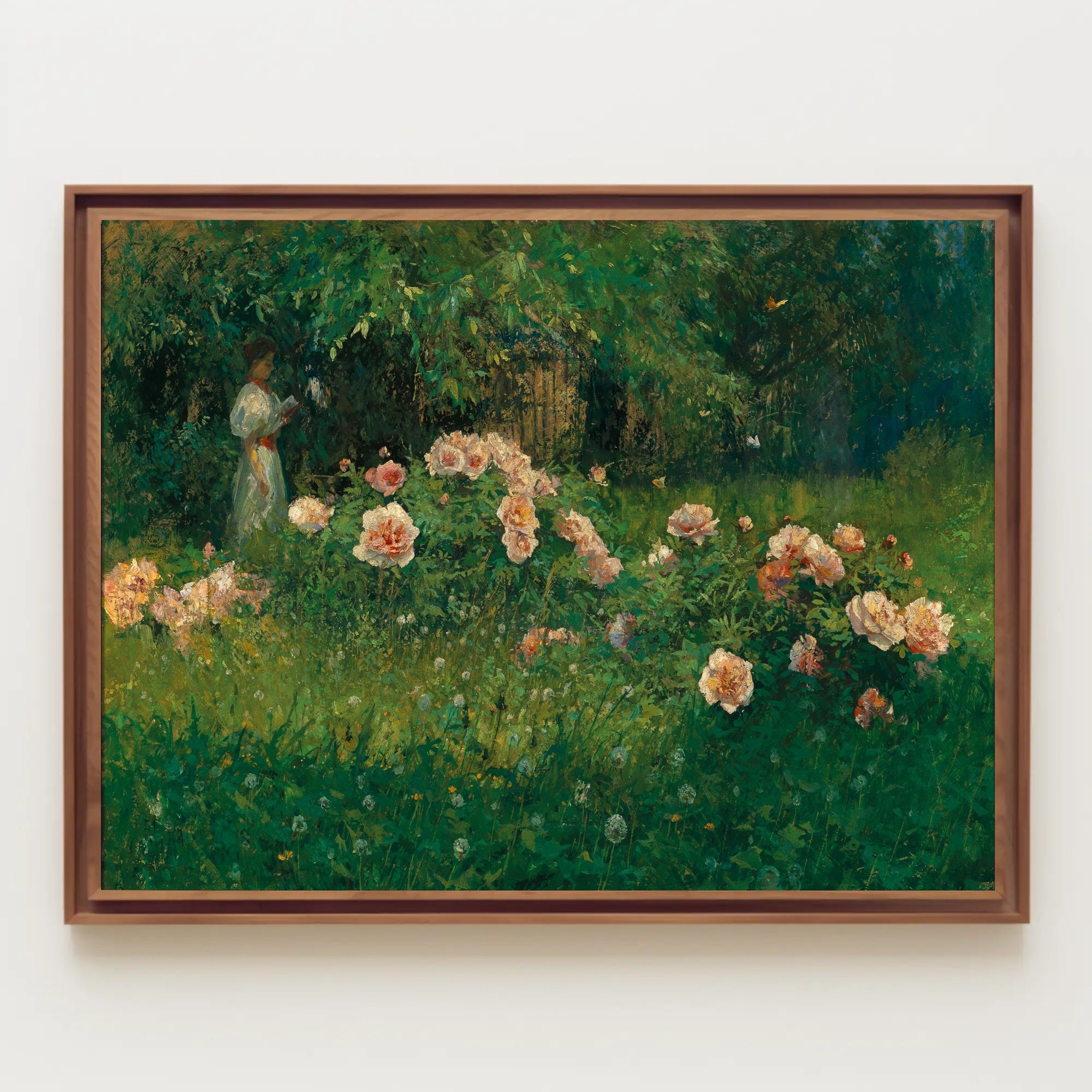 Woman in a Garden of Roses Poster