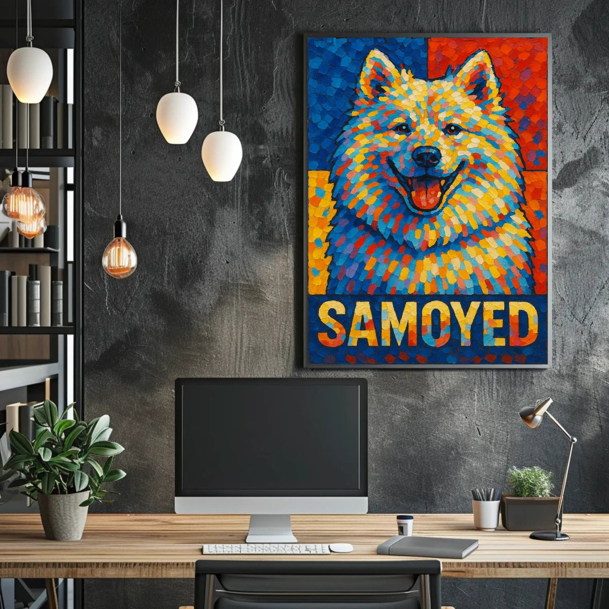 Vibrant Samoyed Portrait Poster