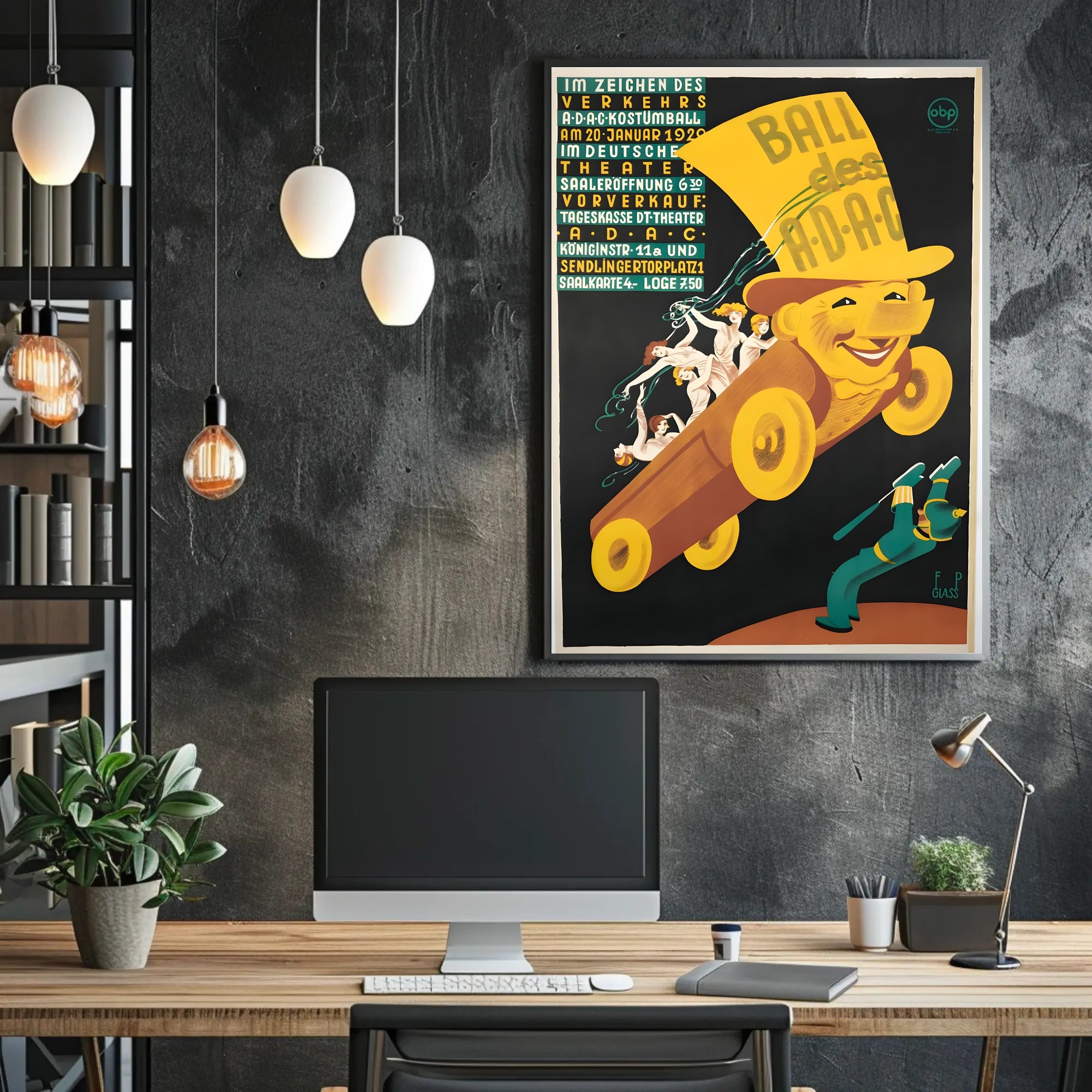 Vintage A-D-A-C Costume Ball Art Print Decor