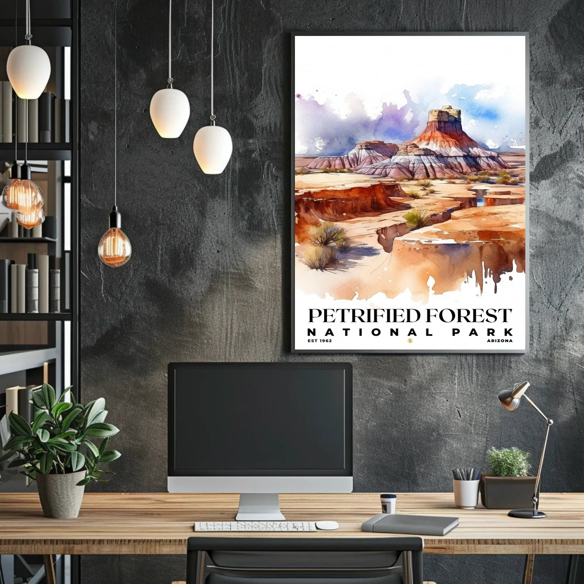 Petrified Forest Watercolor Wall Art Poster