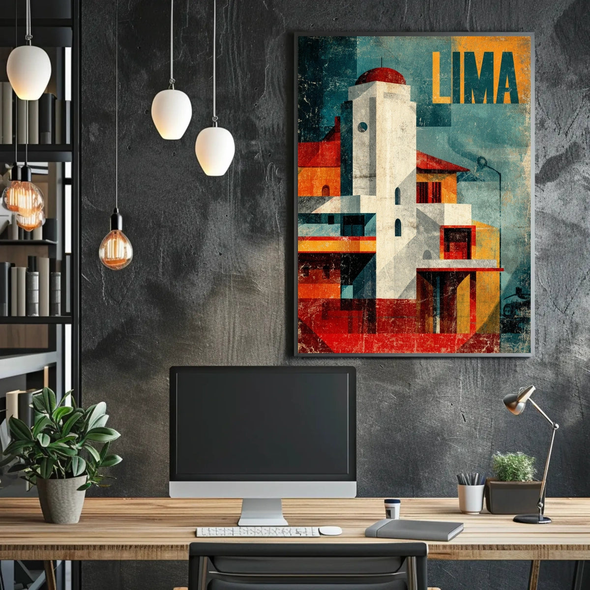 Lima Architectural Abstraction Poster