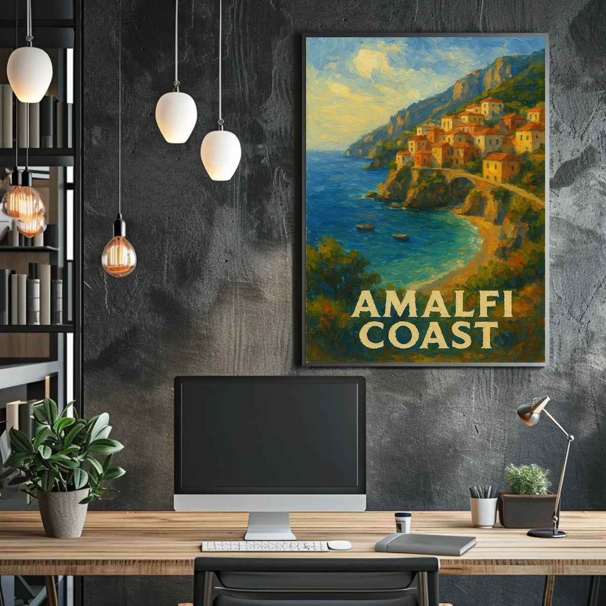 Amalfi Coast Poster Art Print For Home Decor And Gift