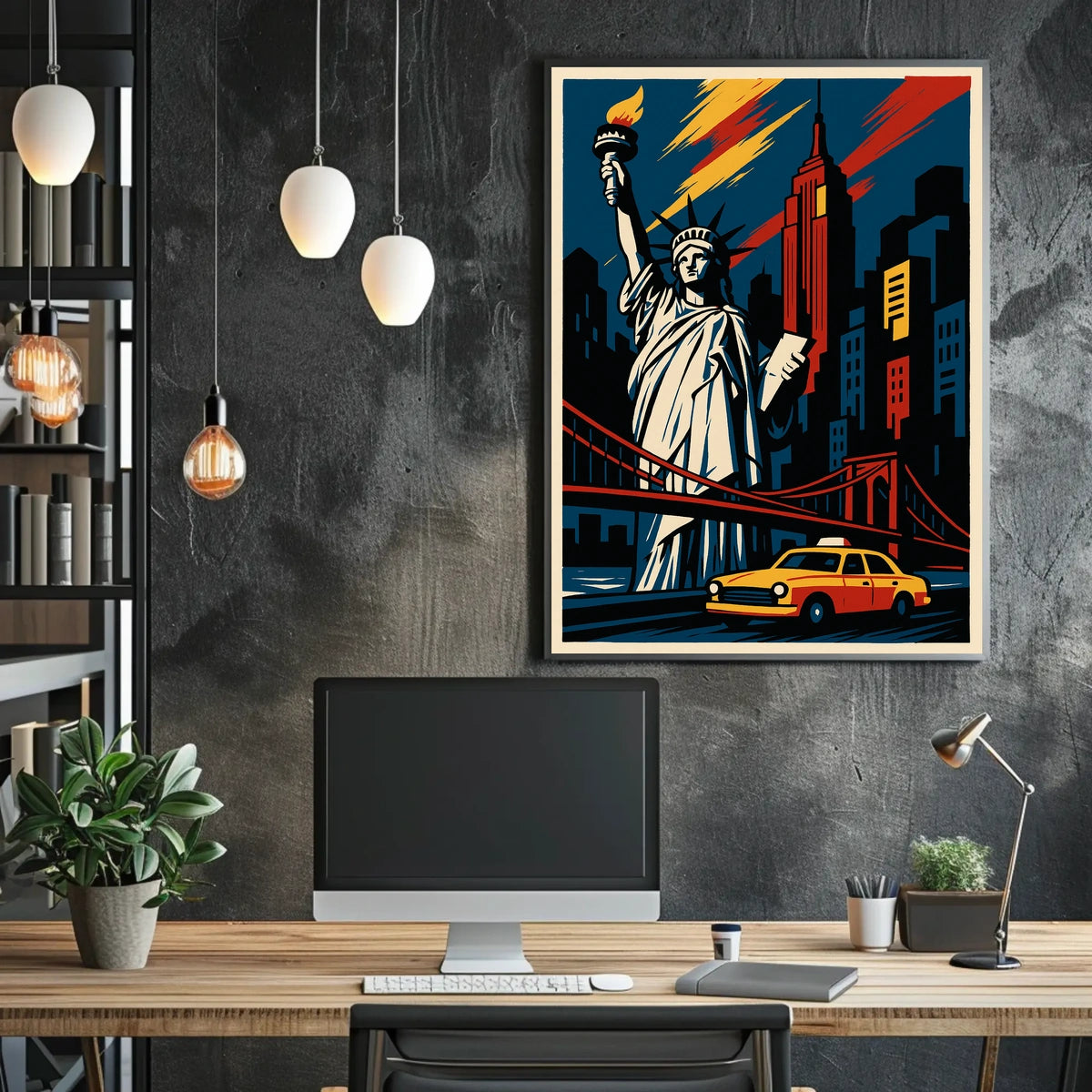 Iconic New York City Poster Bold Cityscape For Living Rooms
