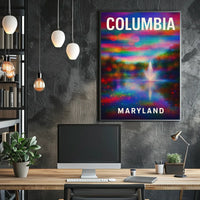 Columbia Maryland Scenic Minimalist Digital Painting Poster