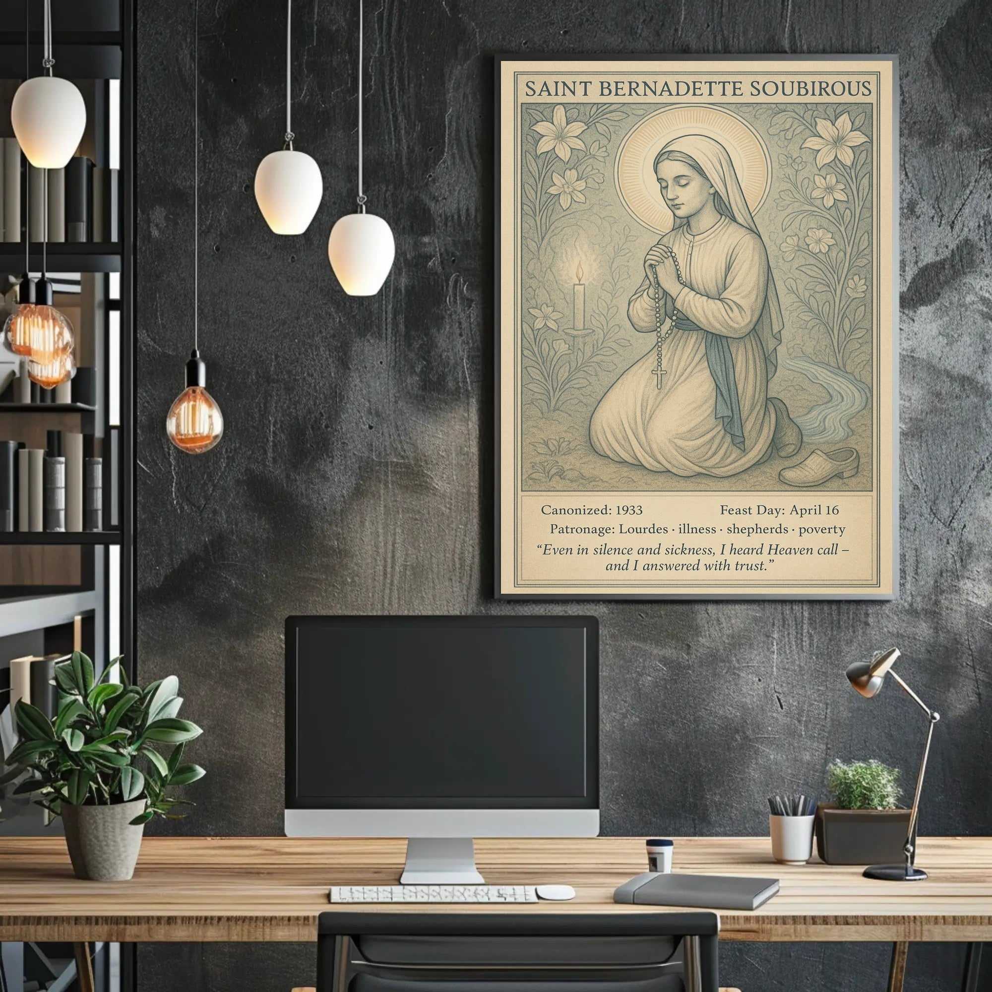 Saint Bernadette Prayer Vintage Cultural or Heritage Poster