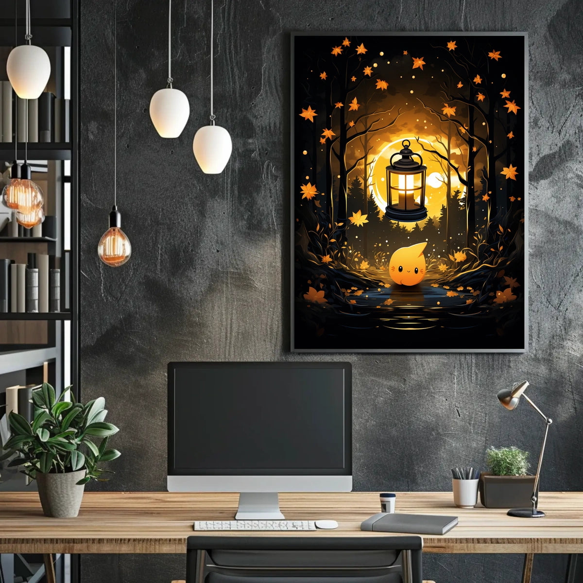 Enchanted Autumn Lantern Poster