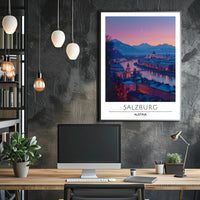 Salzburg Twilight Enchantment: Scenic Travel Poster