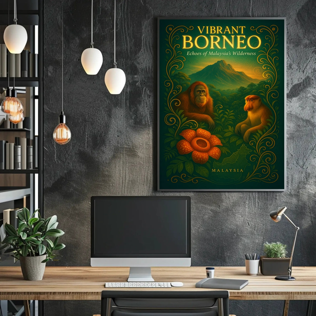 Vibrant Borneo Echoes of Malaysias Wilderness Poster