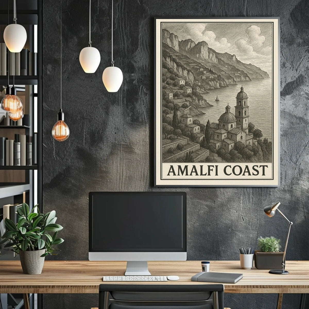 Amalfi Coast Poster Wall Art Print Travel Decor Home