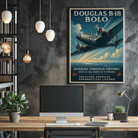 Douglas B18 Bolo Vintage Poster Print Aviation Wall Art