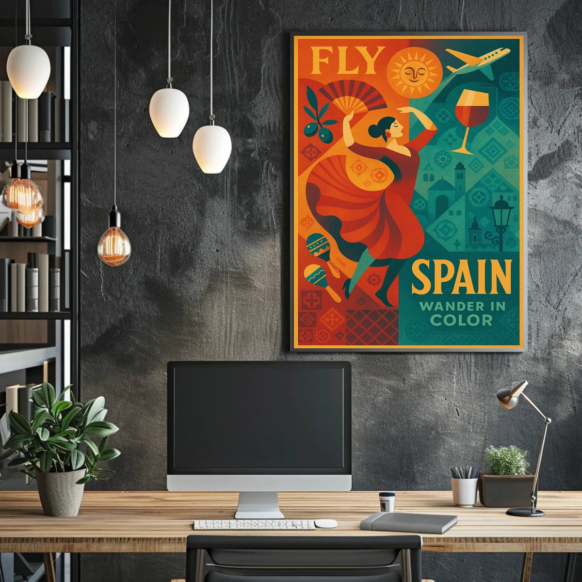 Fly to Spain Wander in Color Poster