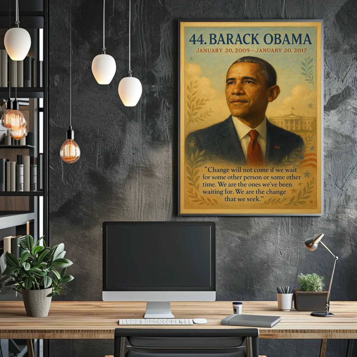 Barack Obama Change Inspirational Patriotic Poster