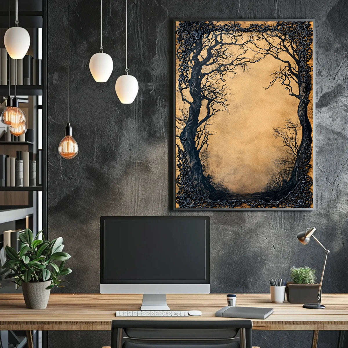Haunting Sepia Gothic Forest - Abstract, Artistic, or Pop Culture Poster