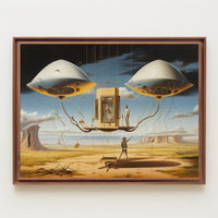 Surreal Futuristic Structure in Desert Landscape Futuristic Sci-Fi Poster