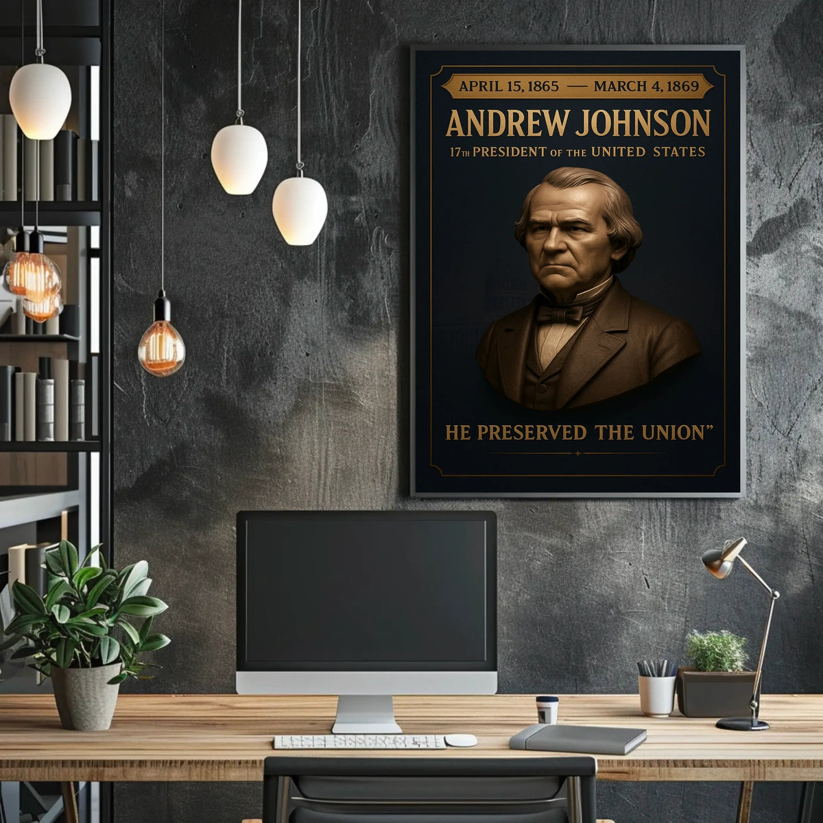 Andrew Johnson Dignified Historical Presidential Poster