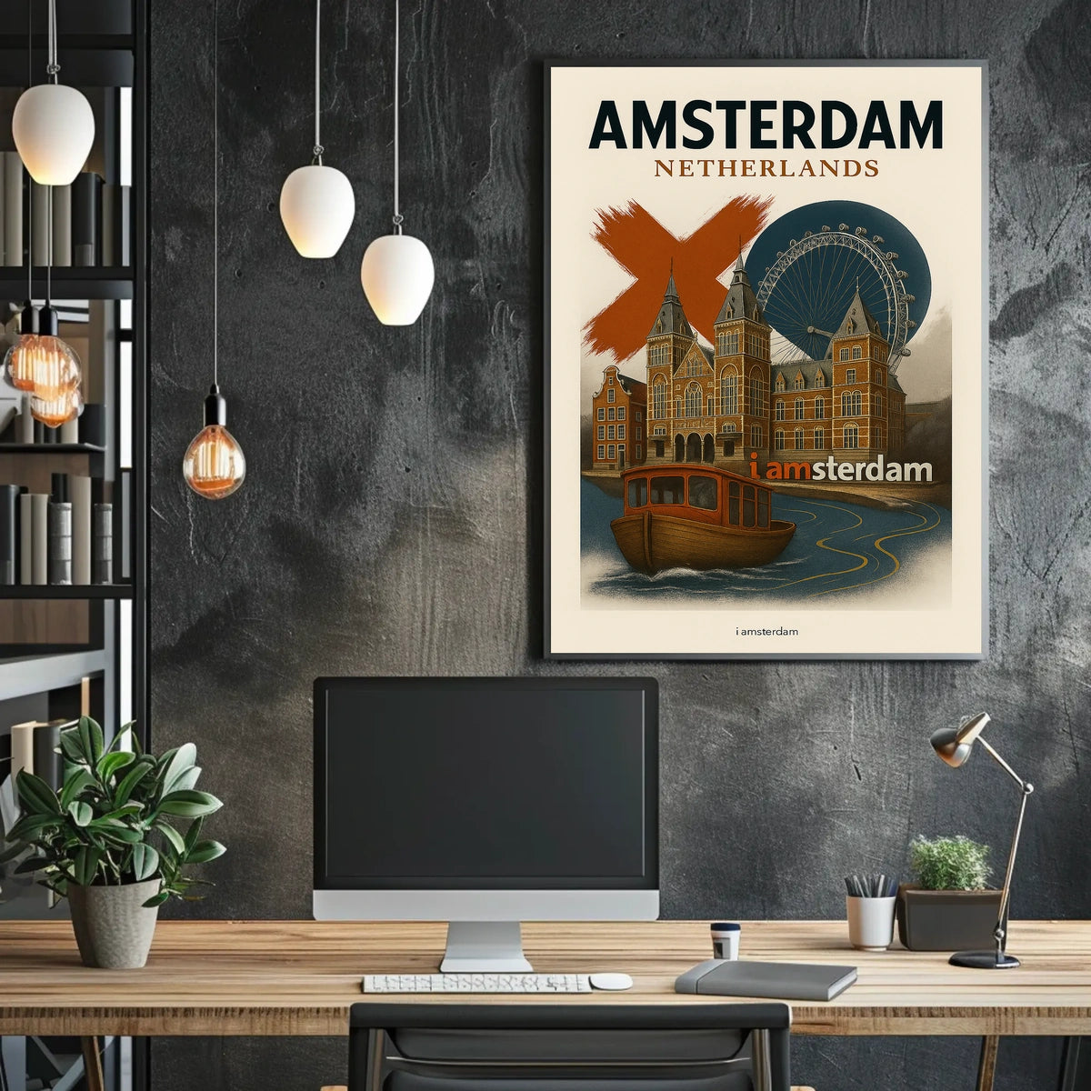 Amsterdam Netherlands Travel Poster