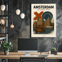 Amsterdam Netherlands Travel Poster