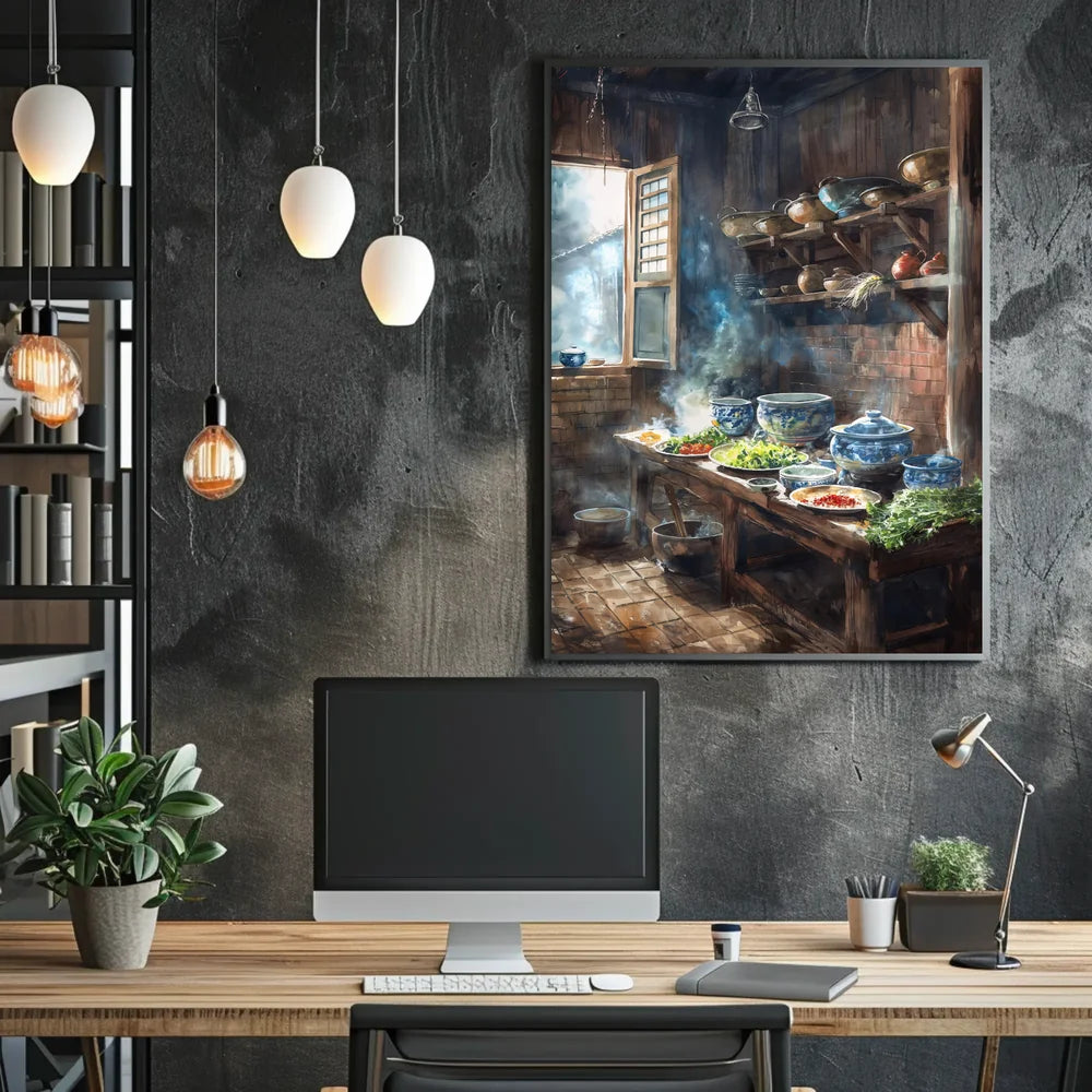 Vintage Cityscape Art Deco Style Poster