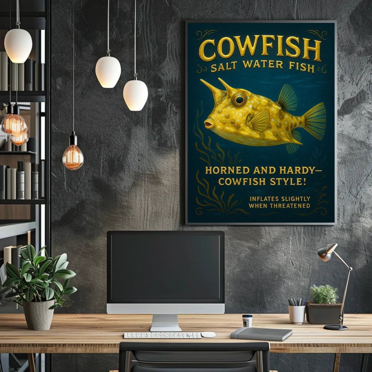 Cowfish A Unique Saltwater Species Poster