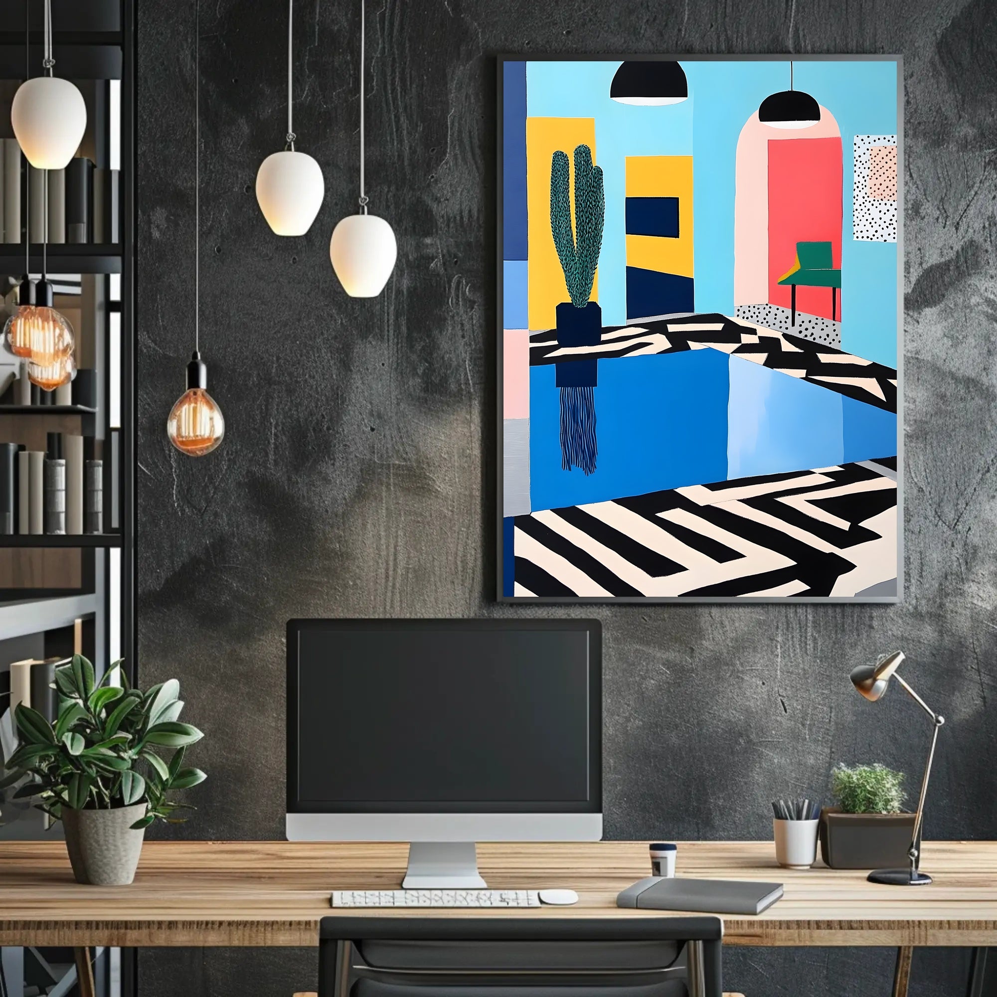 Modern Interior Abstraction Poster Wall Art