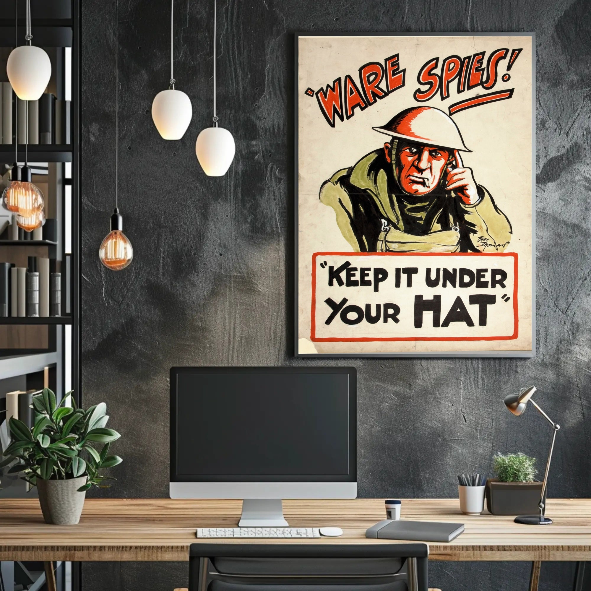 KEEP IT UNDER YOUR HAT WWII Propaganda Poster