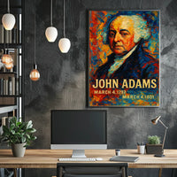 John Adams 2nd President of the United States Glitch Hop Art Poster