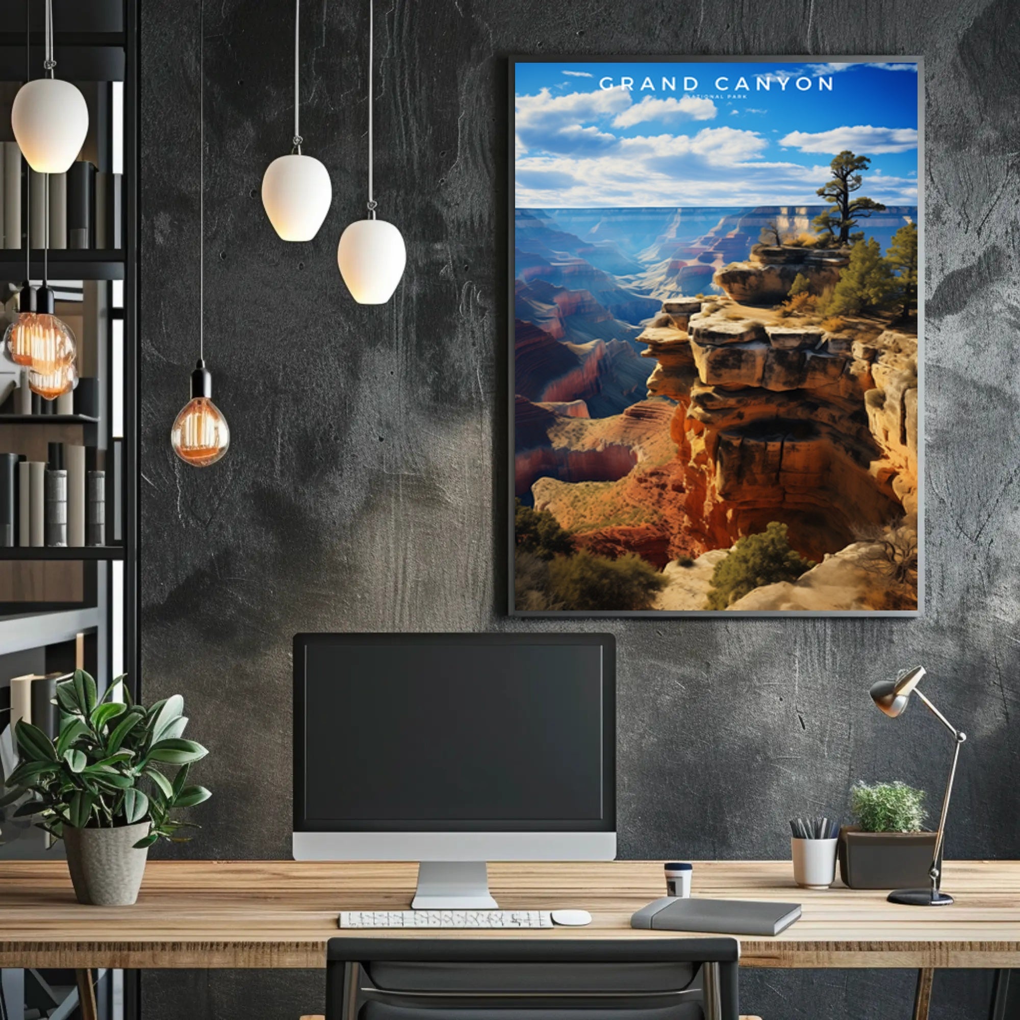 Grand Canyon Travel Poster Vintage Landscape Print