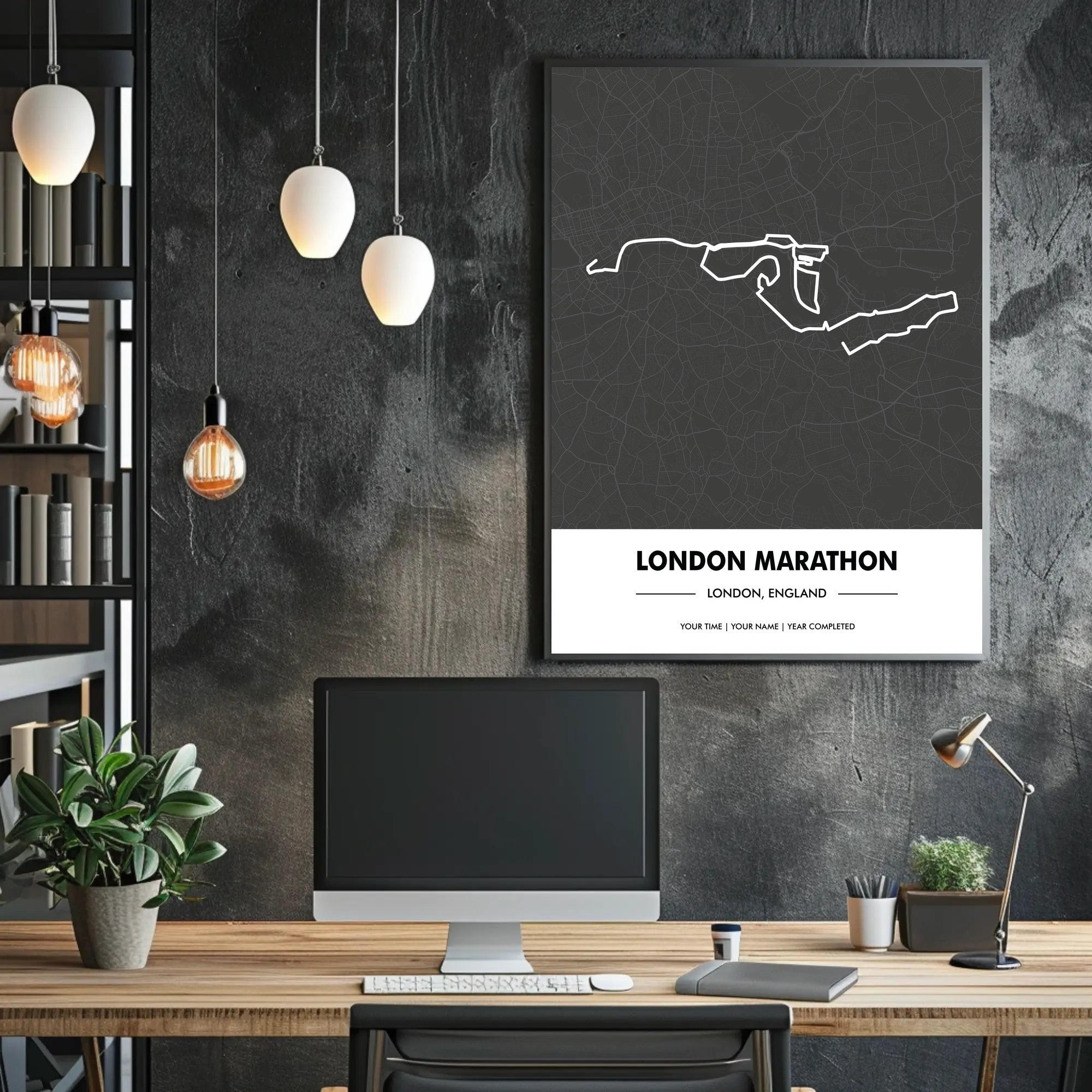 London Marathon Route Map: Bold and Minimalist Sports Poster