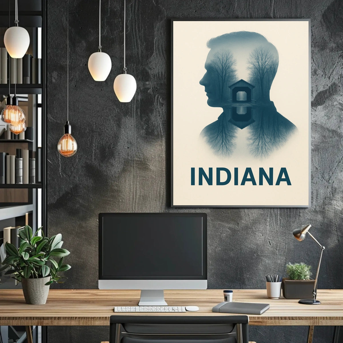 Indiana Silhouette Poster