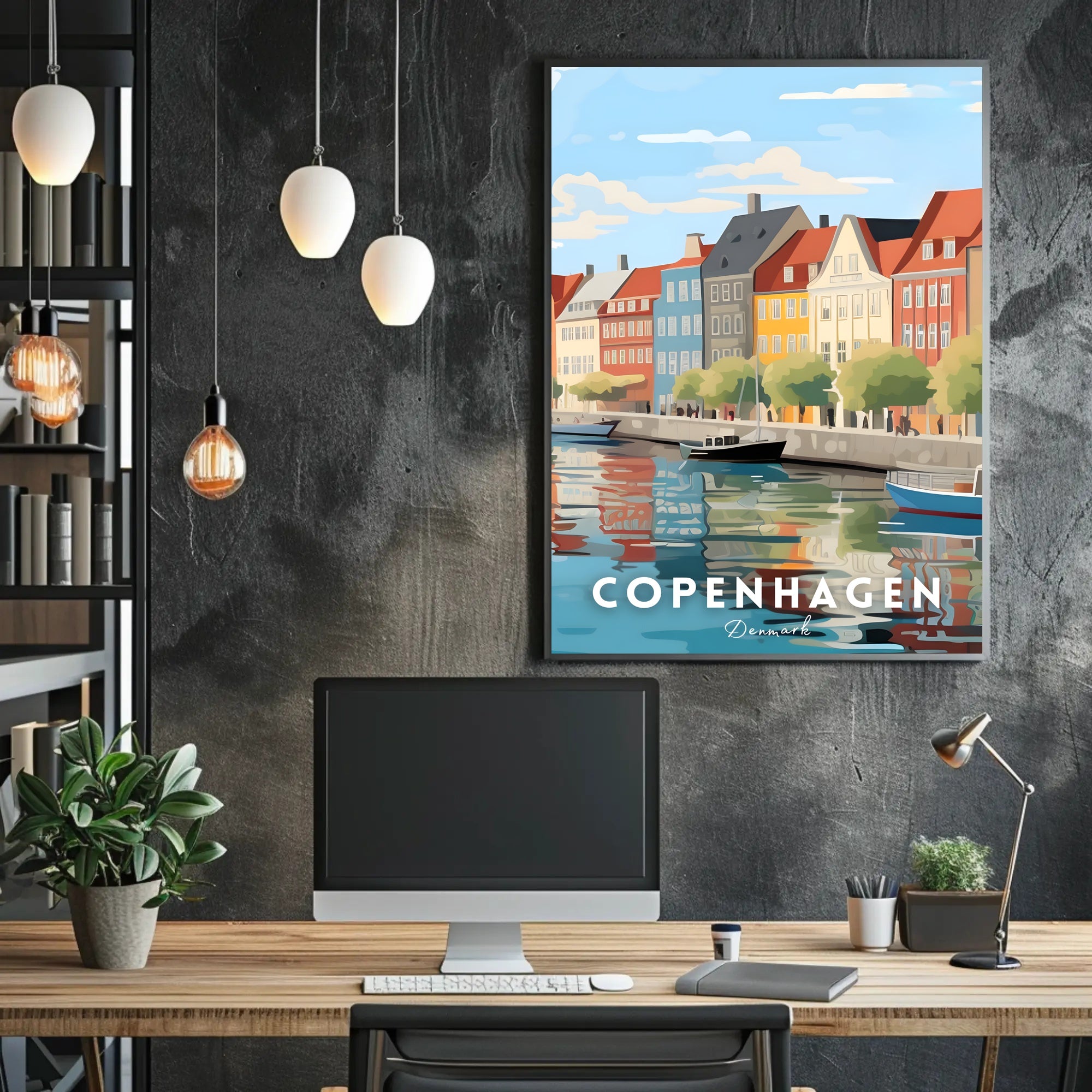 Copenhagen Nyhavn Waterfront Scene Urban or Cityscape Poster