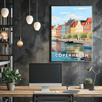 Copenhagen Nyhavn Waterfront Scene Urban or Cityscape Poster