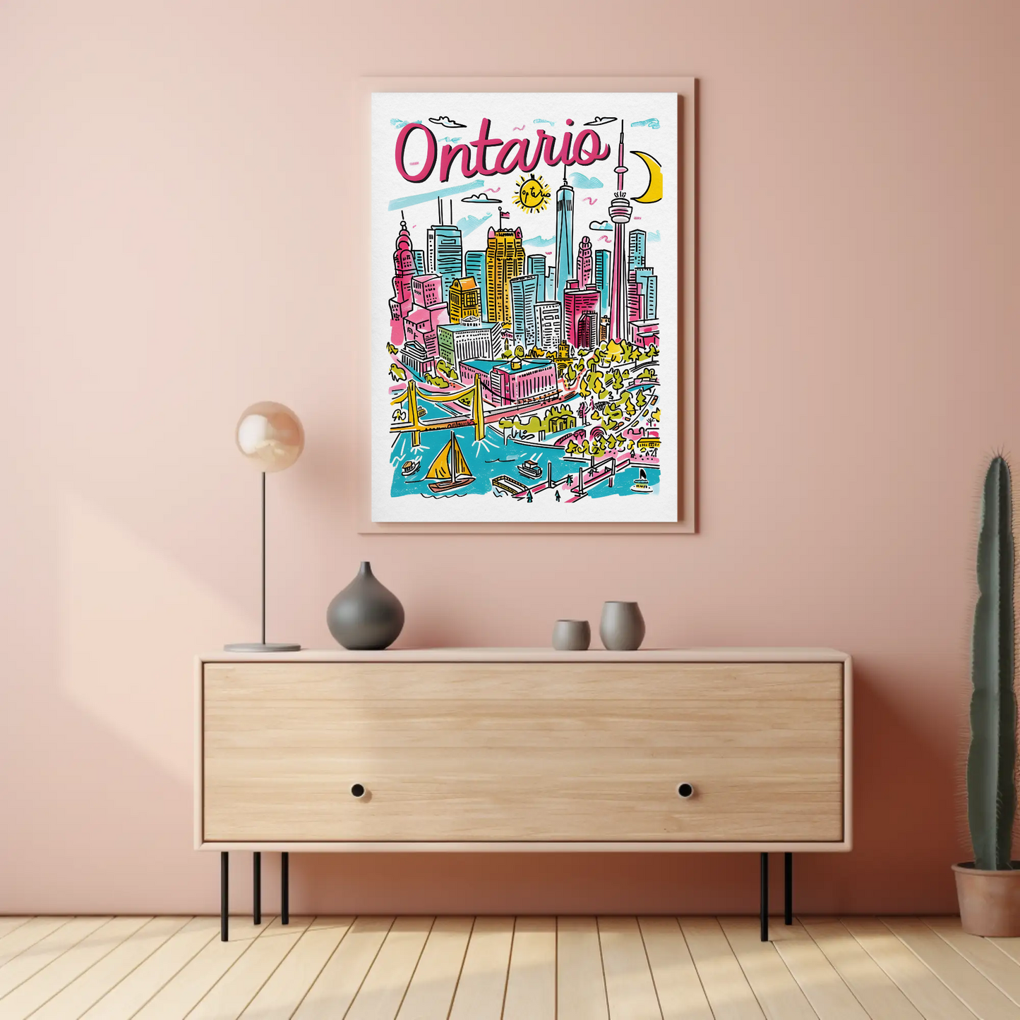 Ontario Canada Skyline and Harbor Travel Poster