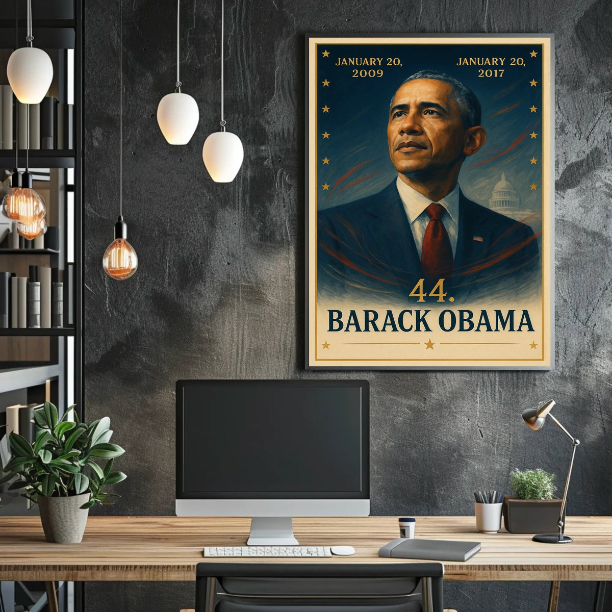 Barack Obama Stylized Portrait Historical or Presidential Poster