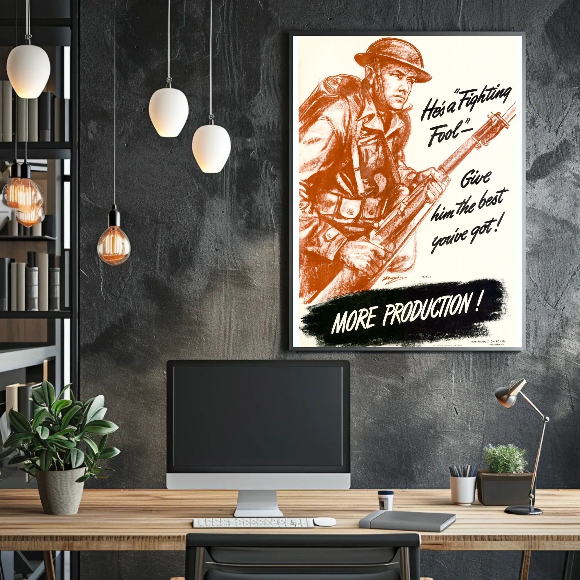 Vintage He’s a Fighting Fool WWII Poster