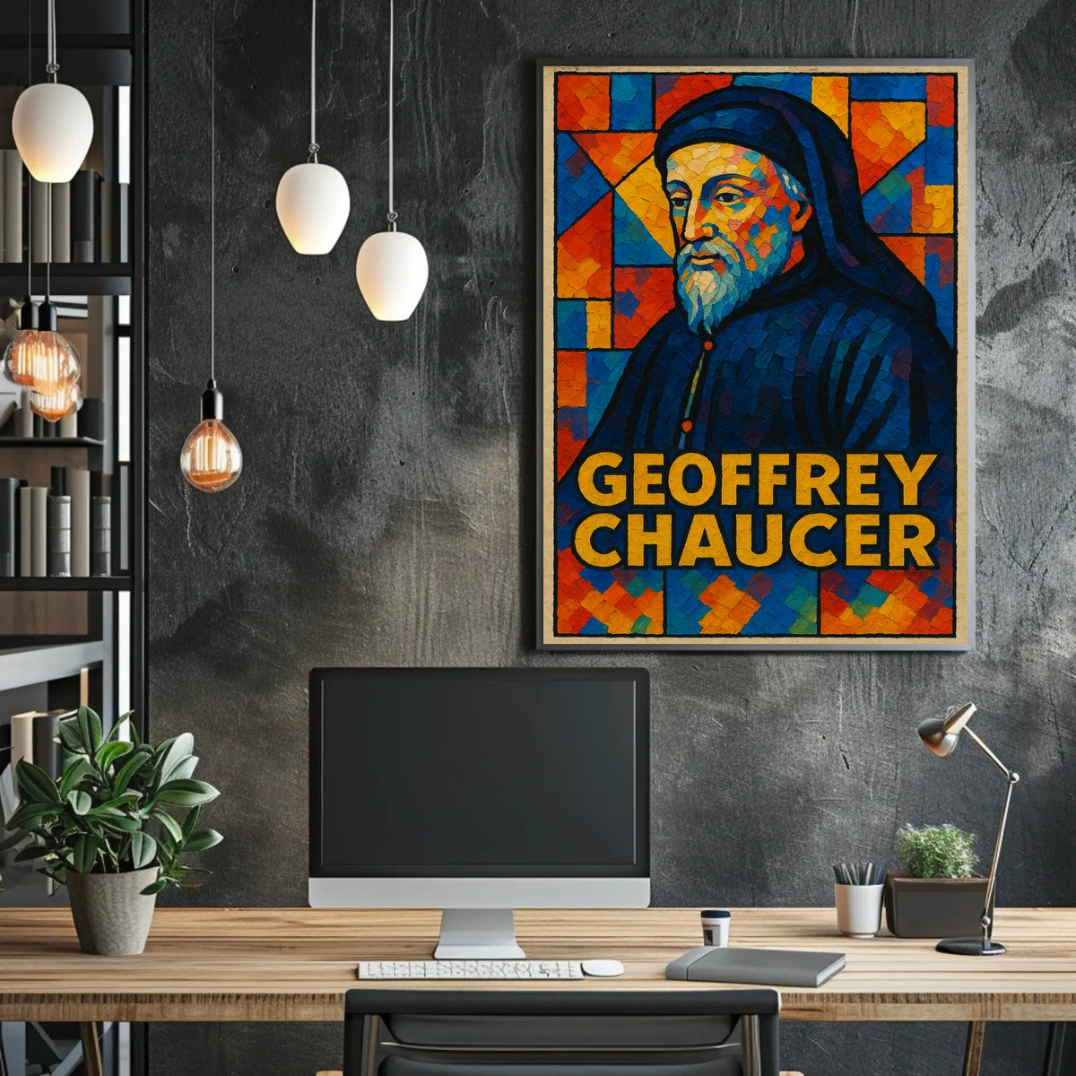 Geoffrey Chaucer Literary Icon Poster