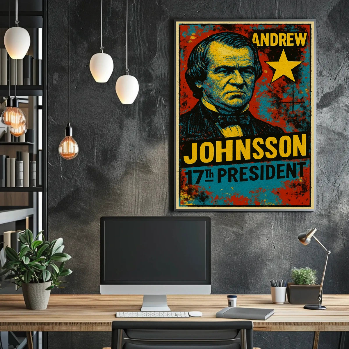 Andrew Johnson 17th President of the United States Graffiti Pop Art Poster