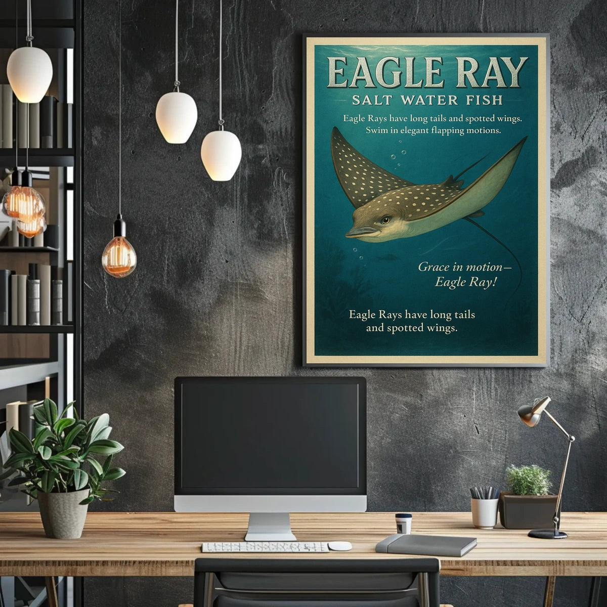 Grace in Motion Eagle Ray Poster