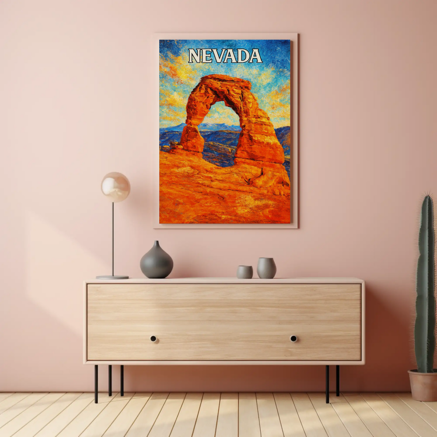 Nevada Desert Arch Red Rock Landscape Poster Poster