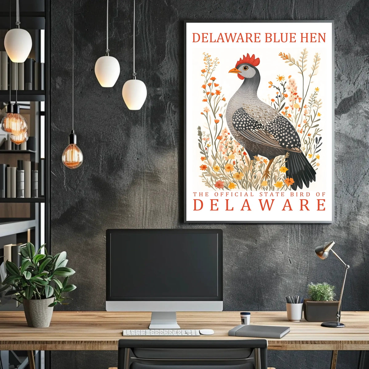 Delaware Blue Hen State Pride Art Poster