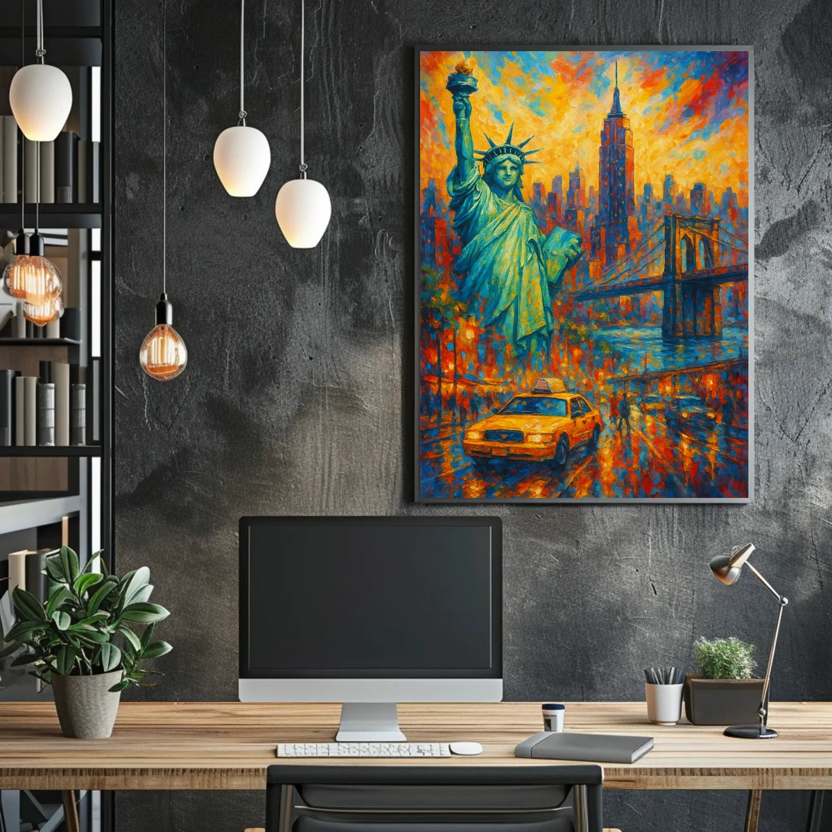 Vibrant New York Cityscape Poster For Modern Home Decor