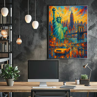 Vibrant New York Cityscape Poster For Modern Home Decor