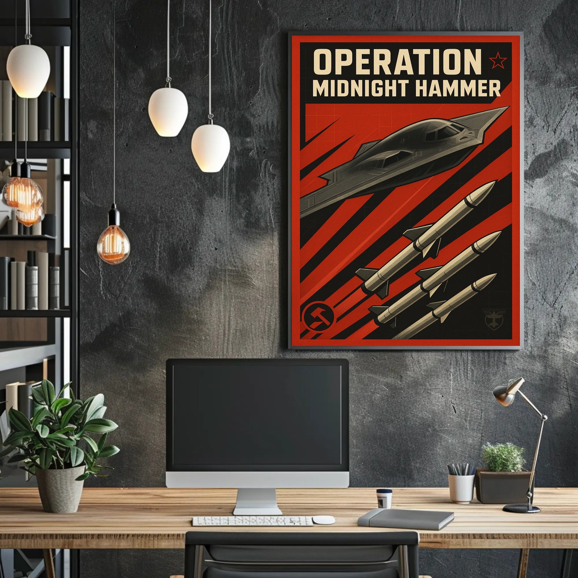 Cold War Stealth Bomber Soviet Propaganda Poster PosterGoat