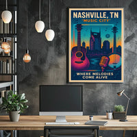 Nashville, TN Music City Poster
