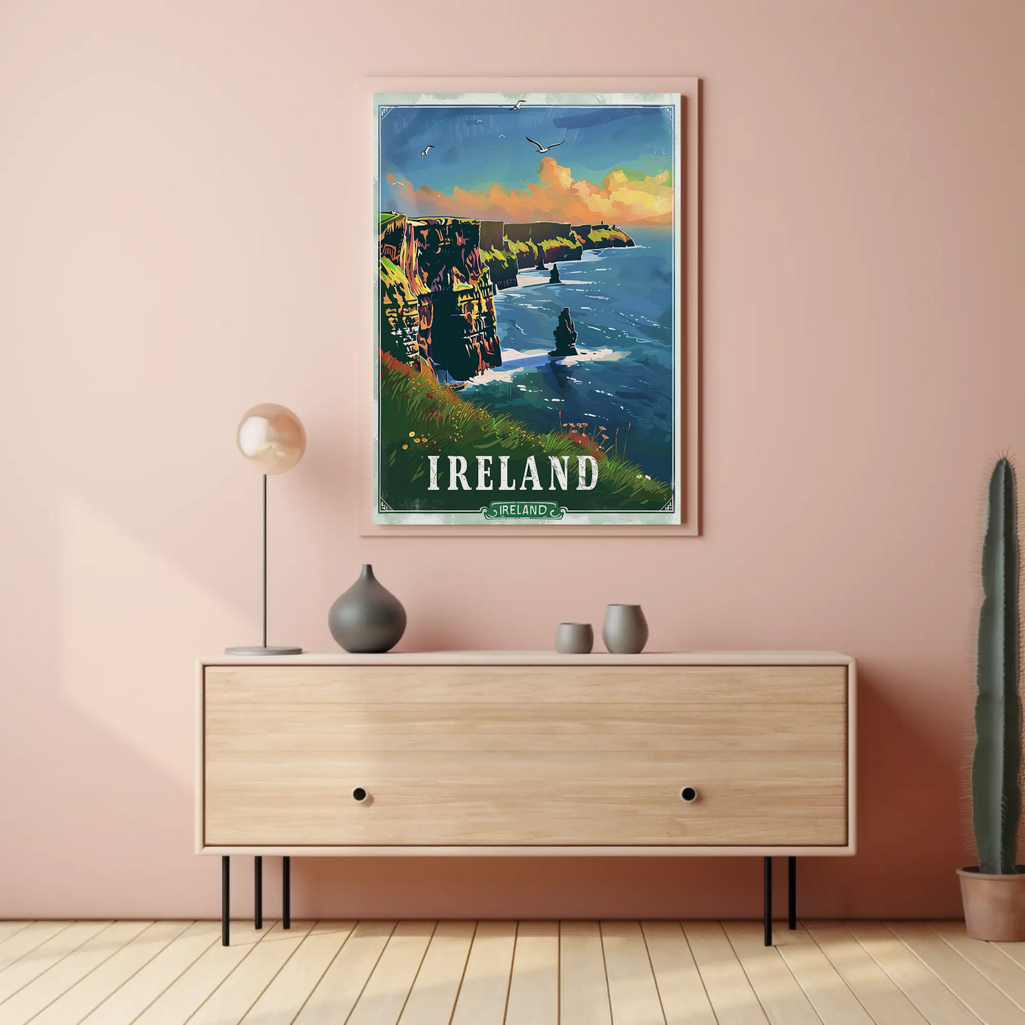Ireland Cliffs Of Moher Coastal Atlantic Scene Travel Poster
