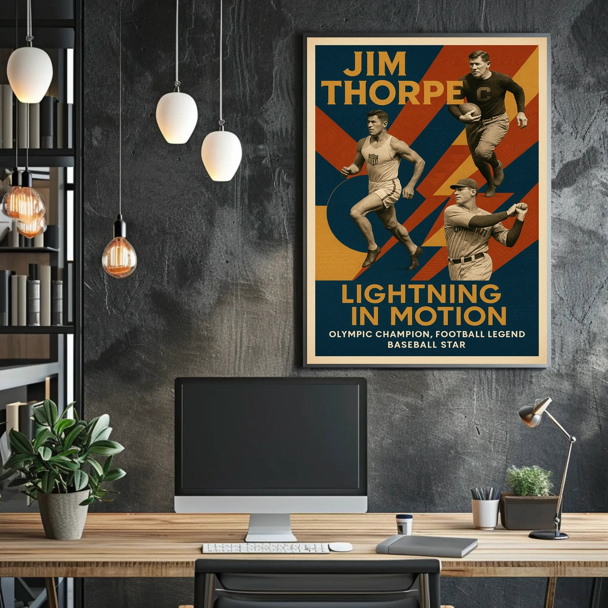 Lightning in Motion Jim Thorpe Poster