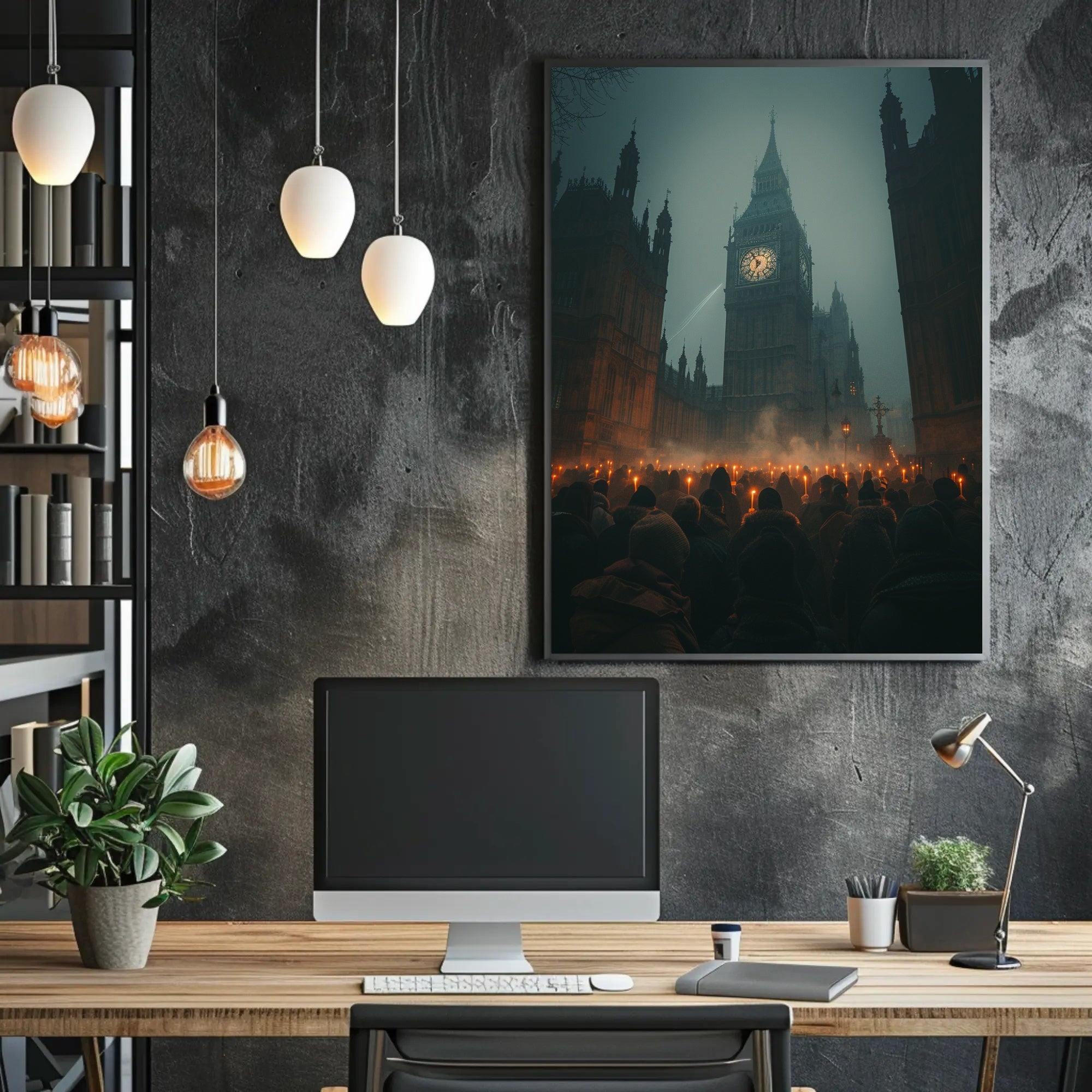 Post-Apocalyptic Cityscape Poster: Urban Ruins at Sunset PosterGoat