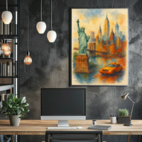 New York City Dreams Watercolor Poster