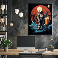 Cosmic Adventure with Bubble Tea Poster
