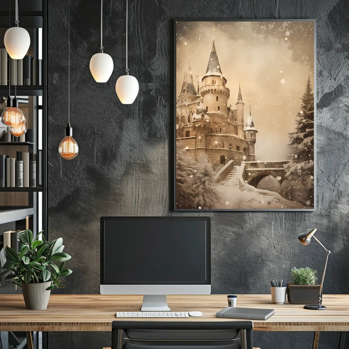Enchanted Winter Castle Poster